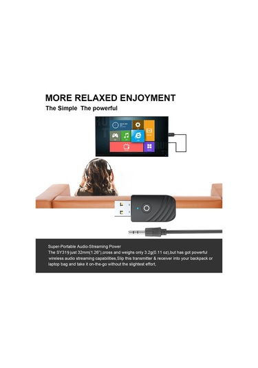 Yunboo Bt5.0 Alıcı Verici Adaptörü - Tv/pc/araç İçin 3'ü 1 Arada Kablosuz Ses Aktarımı