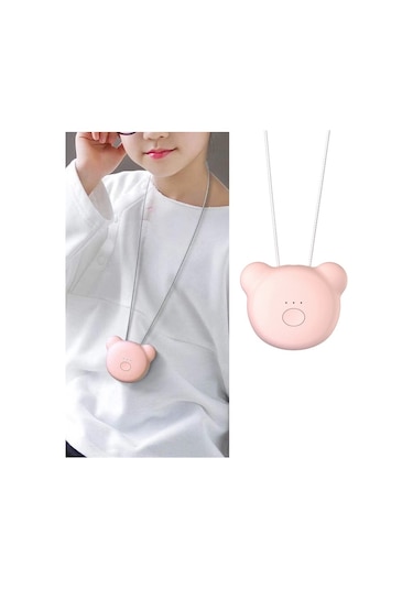 Çocuklar İçin Mini Ayı Tarzı Boyun Formaldehit Negatif İyon Pm2.5 Temizleme Hava Temizleme Cihazı Pembe