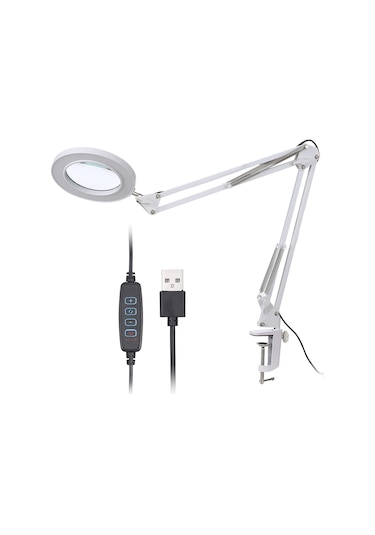 Hallow 64 Led'li Büyüteç Kelepçe Klipsli Işık 8x Büyütme