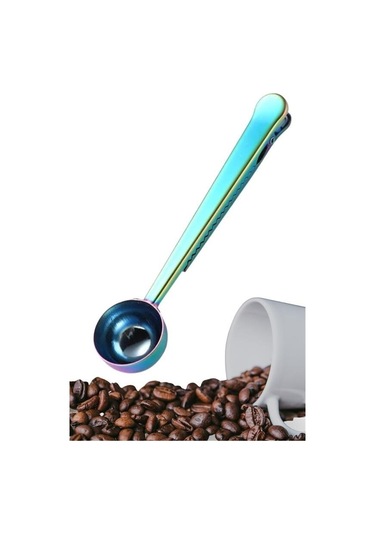 Buffer Mandallı Kahve Ölçü Kaşığı Renkli Çok Fonksiyonlu Paslanmaz Çelik Kaşık Çok Renkli