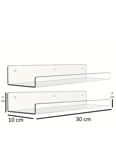 Pleksi Duvar Rafı 3'lü Paket