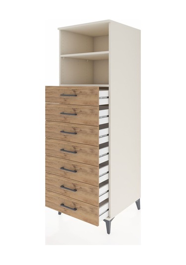 Kronos Dolap 2 Raflı 7 Çekmeceli 60x59x182 Aytaşı-çam Aytaşı