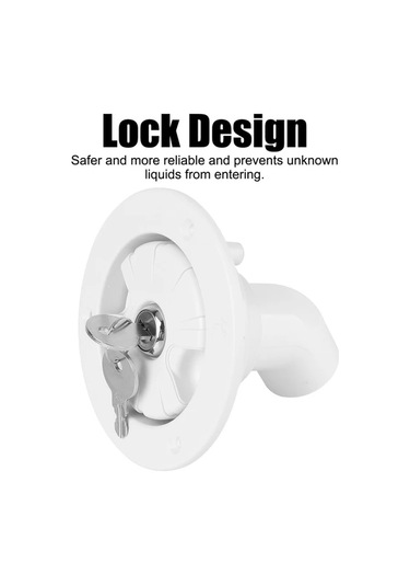 Sunshine011 Kilitlenebilir Kara Su Dolap Kapağı 80mm Beyaz Hortum Bağlantı Kilit Sistemi Siyah Siyah