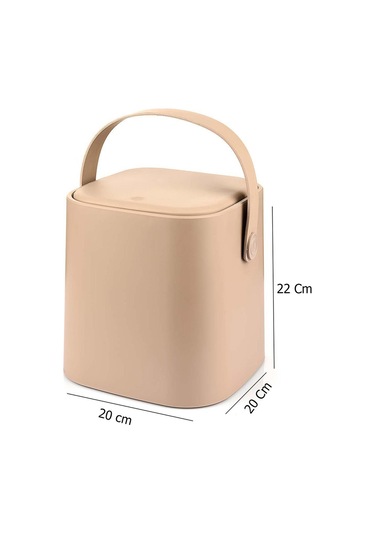 Tuffex Tutma Saplı Iç Kovalı Tezgah Üst Mutfak Çöp Kovası 4 Lt - Latte