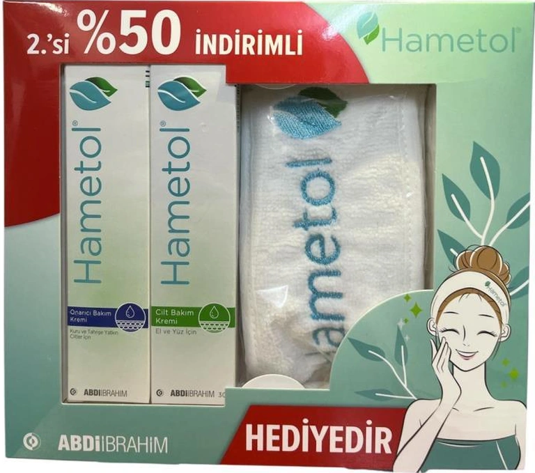 Hametol Onarıcı Bakım Kremi 30 Gr + Hametol Cilt Bakım Kremi 30 Gr - Saç Bandı Hediyeli - Skt: 02/2027