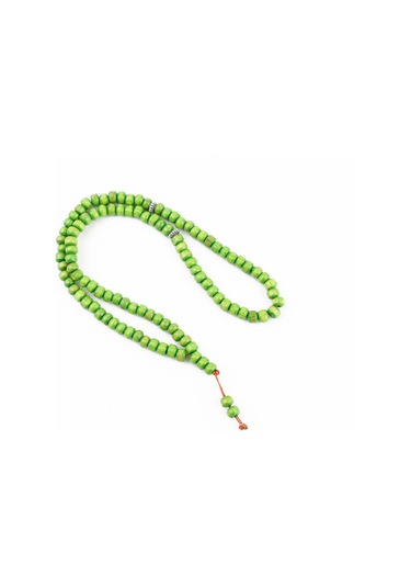 Ağaç Yeşil Habbe 99luk Tekerlek Kesim 6.5x5mm Namaz Tesbihi Yeşil