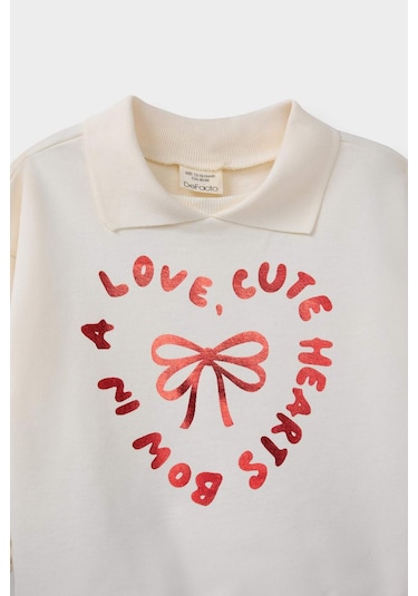 Defacto Kız Bebek 2li Takım Baskılı İçi Yumuşak Tüylü Sweatshirt Eşofman Altı F3744a525aunv42 Lacivert