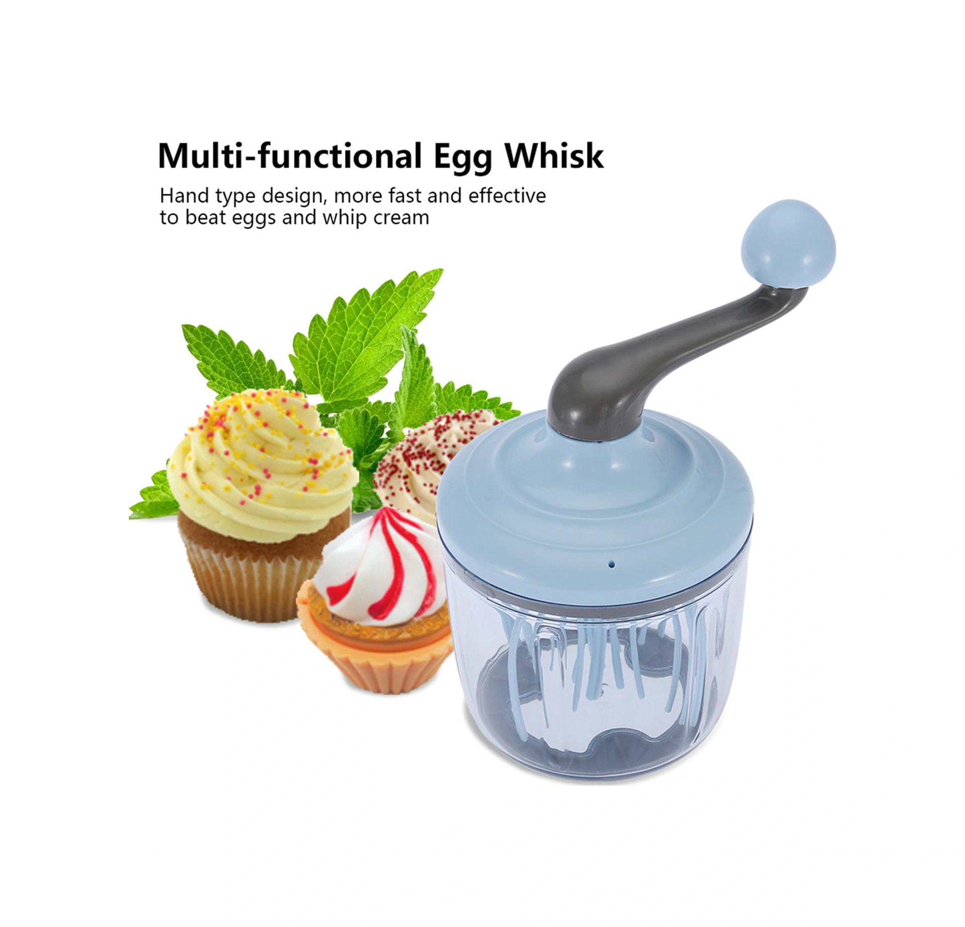 Hangfox Elle Kullanıma Uygun 1100ml Krema Ve Yumurta Çırpıcı - Dayanıklı Abs Malzeme, Kolay Temizlenir, Kaymazsız Taban Diğer