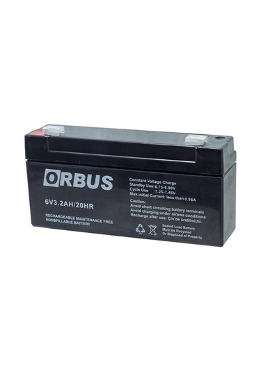 Akü 6 Volt 3.2 Amper Kısa Orbus 125 x 33 x 60 Mm
