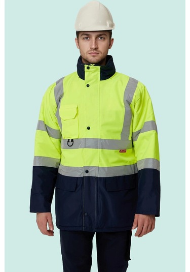 Kışlık İş Güvenliği Parkası Neon En Iso 13688 20471 343 Linum F.sarı-lacivert