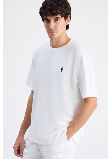 Twn Relaxed Fit Ekru Düz T-shirt 6ec144701535m Çok Renkli