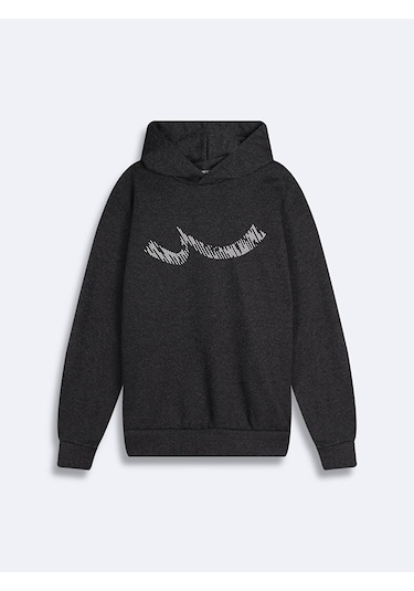 LTB Sign Baskılı Kapüşonlu Erkek Sweatshirt Antrasit 011258653761722 - 218 Antrasit