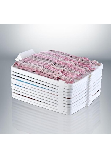 10 Adet T-shirt Düzenleyici Dolap İçi Düzenleyici Beyaz