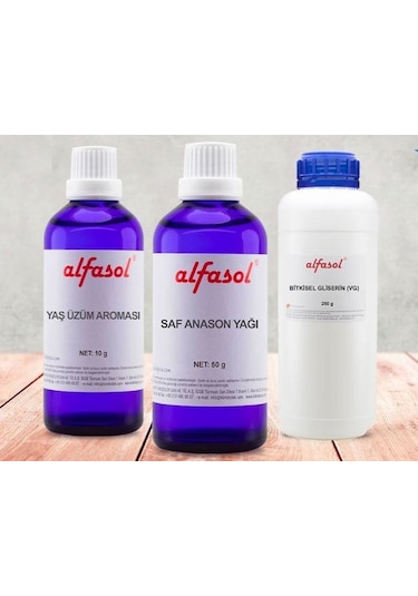 Alfasol Saf Anason  Yağı 50 G + Yaş Üzüm Aroması 10 G + Gliserin 250 G