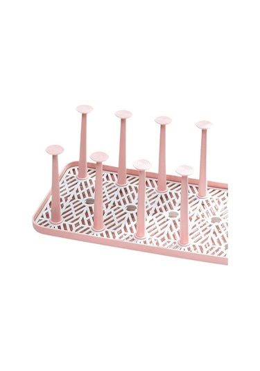Trendooze 8 Çıkarılabilir Kancalı Pembe Bardak Kupası Düzenleyici Takımı Ev Dekorasyonu Pembe