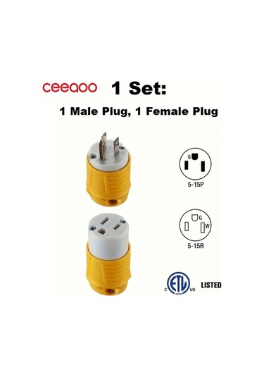 Dashanshop Ceeaoo Amerikan Tipi 15a 125v Sarı Set Rv Ev Endüstriyel Fiş Priz