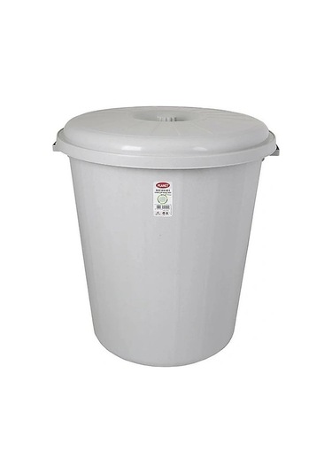 Planet Kapaklı Jumbo Boy Gri Çöp Kovası 90 L Gri