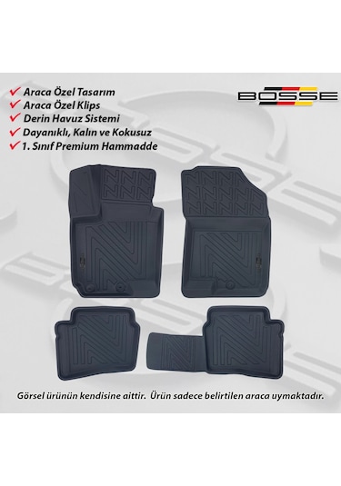 Hyundai i20 Paspas Araca Özel 2014 2019 BOSSE 3D Havuzlu Oto Paspas Paspas