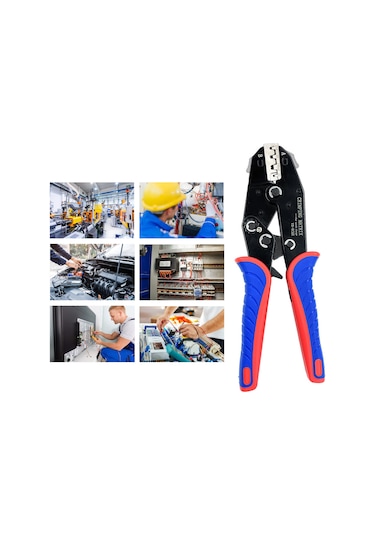 Tenfowee Çok Fonksiyonlu 0.5-6mm² Kablo Pense, Hızlı Değiştirme Özellikli, Siyah Kırmızı Mavi Renk Çok Renkli