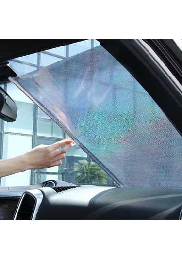 40 60cm Vantuz Dağı Otomatik Geri Çekilebilir Güneşlik Perdesi Anti-uv Koruma Kamyon Ön Cam Ekranı - Gümüş