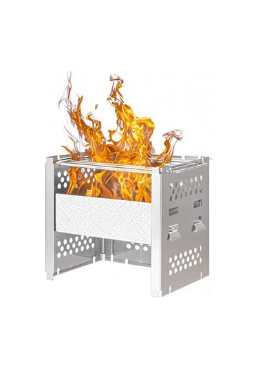 Vkemall Ws045 Dikdörtgen Çift Amaçlı Odun Sobası Gümüş