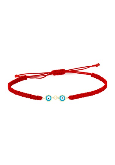 Altın Sepeti Altın İki Gözlü Kırmızı İp Bileklik As309blm4 Sarı Altın