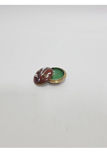 Antika Cloisonne Minyatür Kutu 4,5x2,3cm 079