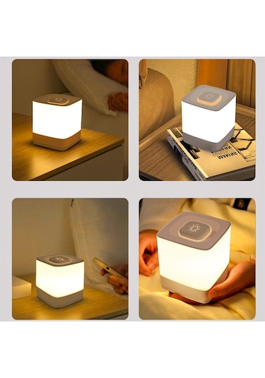 Yaozixia Şarj Edilebilir Dokunmatik Gece Lambası Yatak Odası Uyku Sıcak Işık Ortam Işığı Diğer