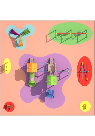 3 Kuleli 2 Kaydıraklı Çocuk Oyun Grubu Enj 03 07-69 Çok Renkli