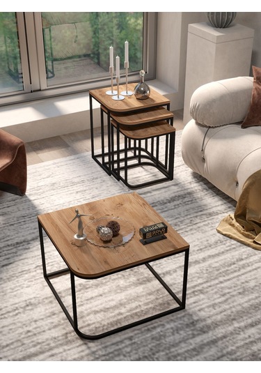 Orta Sehpa Ve Zigon Sehpa Damla Atlantik Çam Atlantik Çam