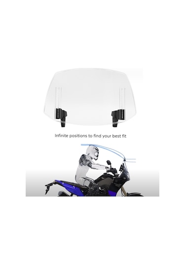Hallow-motosiklet Ön Cam Uzatma Ön Cam Deflektör Ayarlanabilir Lmk00163trbl