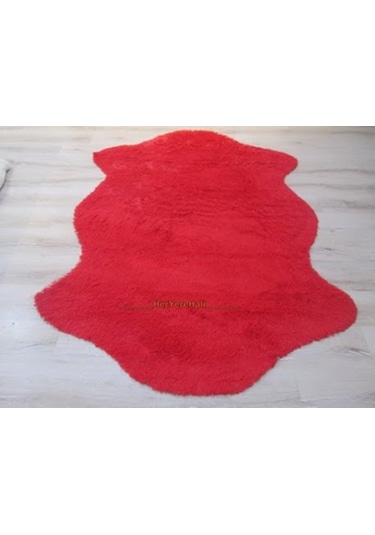 Yamalı Home Tavşan Tüyü Kırmızı Post Halı 70 x 100 Cm