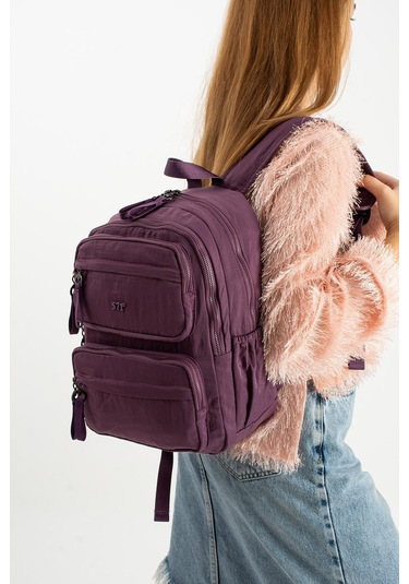Yumuşak Dokulu Ultra Hafif, Esnek Ve Su Geçirmez Polyamid Kumaş Sırt Çantası Mor Model: 571-13-14a Mor