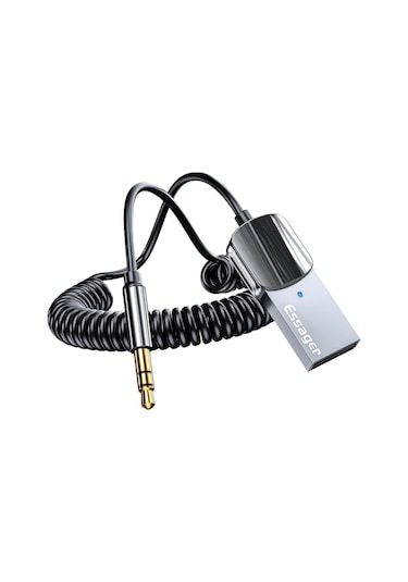 Essager Bluetooth 5.0 Araç Aux Adaptörü, Kablosuz Müzik, Telefon Görüşmesi İçin Kablosuz Ses Aktarıcı