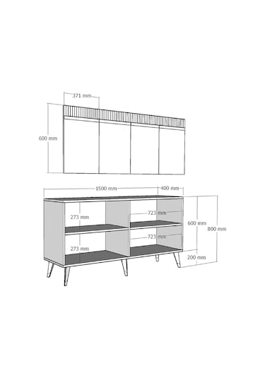 Apollon Konsol Tv Sehpası Çok Amaçlı Dolap Beyaz Gümüş