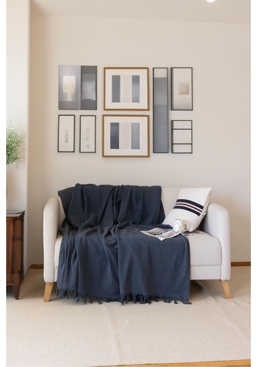 Antrasit-antrasit Koltuk Örtüsü Balıksırtı Desen 180 210 Antrasit-antrasit