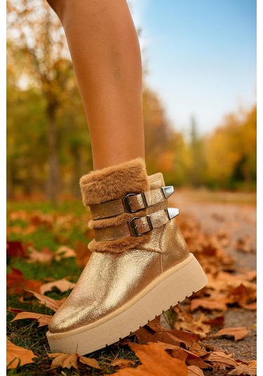 Çift Tokalı Kalıntaban Kadın Bot Çok Renkli