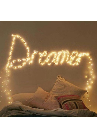 Mavi Parti Pil Aydınlatma Düğün Lambası Dıy Led Güneş Işıkları Yanıp Sönen Dize Işık Romantik 5m 50led Mavi