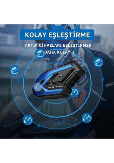 Nukrotech M6 Plus Bluetooth İntercom Siyah