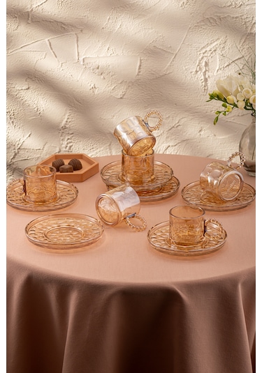 Emsan Çifte Kavrulmuş 100 Ml 6'lı Kahve Fincan Takımı Kahverengi