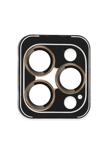 Mey İthalat Apple Uyumlu iPhone 16 Pro Max Pvd Metal Kamera Lens - Gold