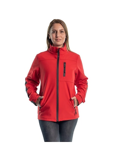 Şensel Kadın Softshell Mont Kırmızı -91E2379 - Su Itici