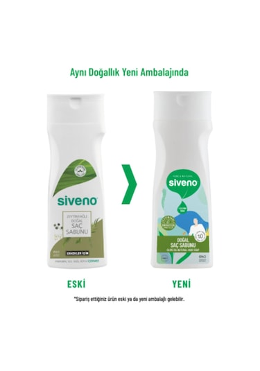 Siveno %100 Doğal Saç Sabunu Zeytinyağlı Bal Avokado 9 Değerli Bitki Erkekler İçin Bitkisel Şampuan 300 ML