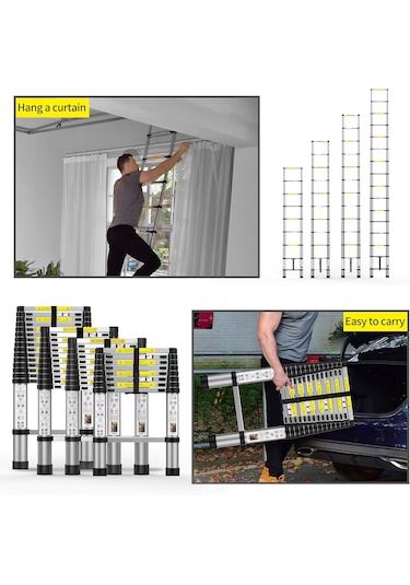 Tenttech Alüminyum Teleskopik Merdiven 4,1 Mt. 14 Basamaklı