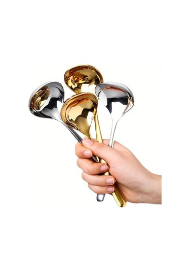 Elmpaly 1 Adet Paslanmaz Çelik Derin Çorba Kaşığı Kalın Servis Kepçesi