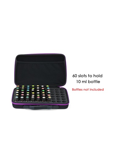 Gajeena Eşya Koruyucu Mor Eva Zıplayıcı Kutu - 10ml Yağ Fişekleri İçin 60 Bölmeli, Çantalı Ve Fantezi Cepli Taşıma Kutusu Diğer