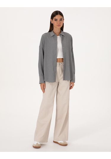 Pierre Cardin Kadın Gri Gömlek Desenli 50318232-vr024 Gri