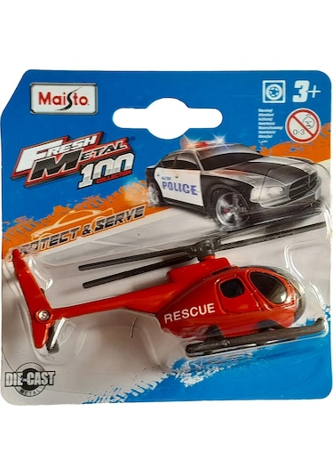 Maısto Fresh Metal Helikopter Yangın Kurtarma 1:64 Ölçekli 3 İnç Oyuncak Araba