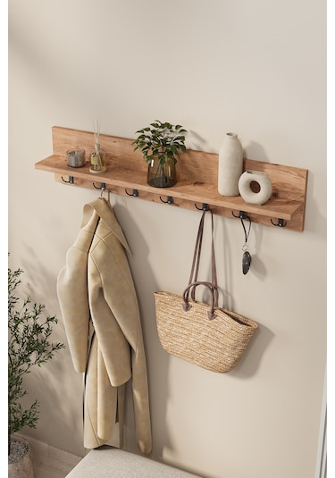 Bofigo Portmanto Duvar Askılığı Elbise Askılığı Yıldız Çam 91 Cm Çam
