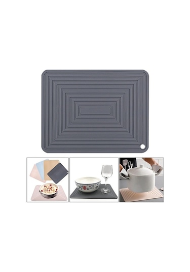 Pazly Tutucu Suntek Su Mat Kurutma Güveç Gri Geçirmez Bulaşık Rf Gri